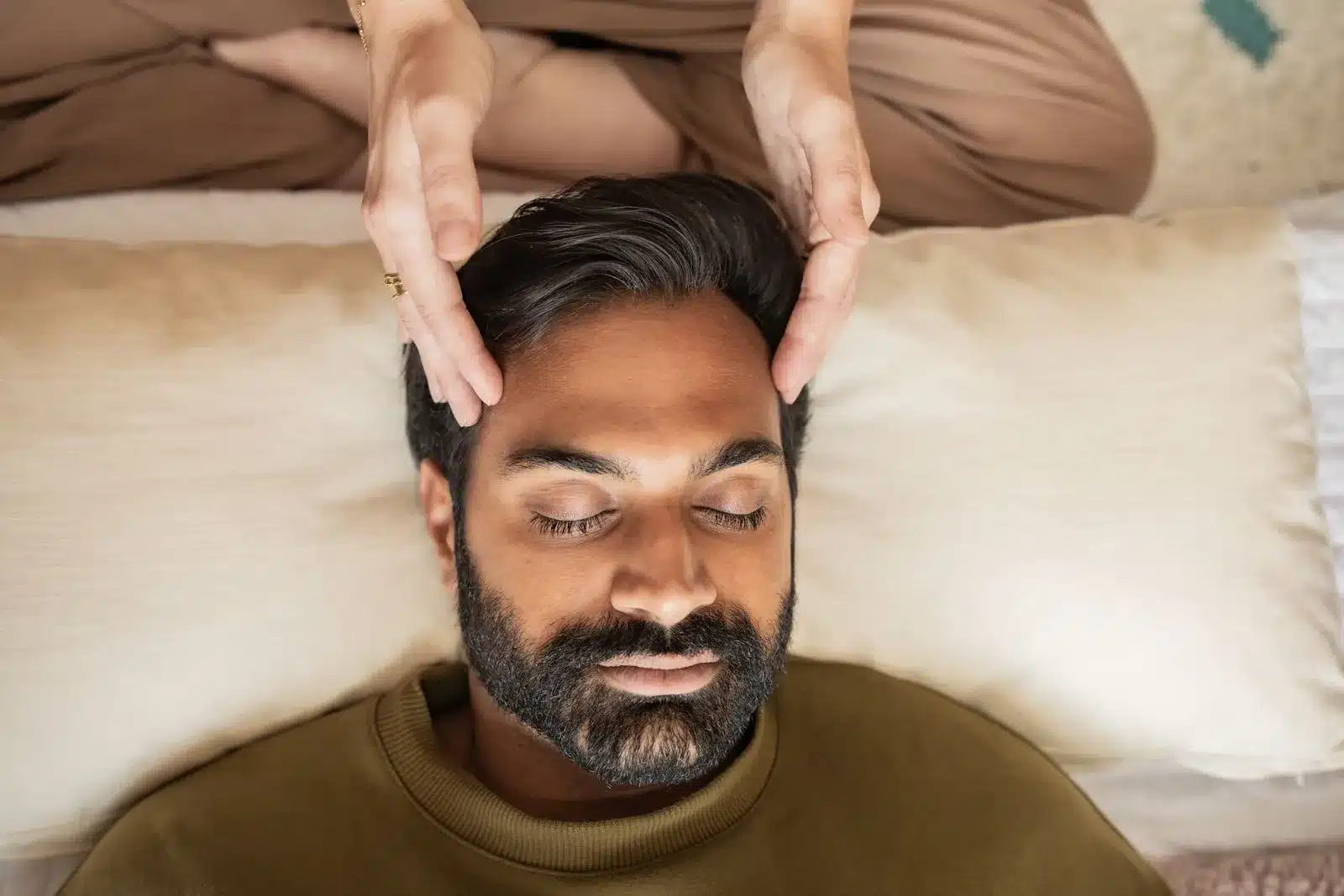 Deep restful sleep after chakras are aligned in an energy healing session